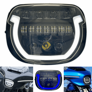 2023-2025 Harley CVO Street Glide 121 FLHXSE 117 FLHX FLHXU LED Headlights Projector Headlamp With Daylight Running Light DRL Blue Breathing Light - pazoma