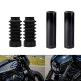 CNC Aluminum Upper Fork Cover w/Rubber Fork Boots Black For Harley-Davidson Nightster 975 RH975 2022 2023