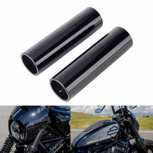 CNC Aluminum Upper Fork Cover w/Rubber Fork Boots Black For Harley-Davidson Nightster 975 RH975 2022 2023 - pazoma