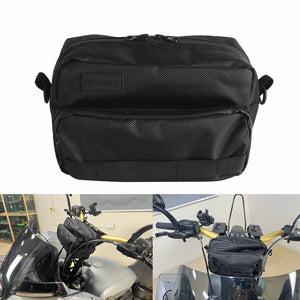 Club Style Tall Utility Molle Traveller Bar Handlebar T-Bar Bag Tool Bags For Harley Softail Sportster Dyna Street Bob FXBB Low Rider S Black - pazoma