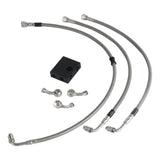 Front Extended Length Upper Lower Brake Line w/ABS Master Cylinder Kit For Harley Softail Low Rider ST S Fat Bob FXDRS 9-13" Handlebar - pazoma