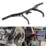 Front Highway Engine Guard Crash Bar Frame Slider Flat-Out Bar For Harley Touring Road King Road Glide Electra Street Glide FLHR FLHT 2014-24 - pazoma