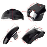 GRP FRP Glass Fibre Shorty Front Fender Rear Fender Seat Plate Chin Fairing For Harley Nightster 975 RH975 2022-2024 Black Gelcoat - pazoma