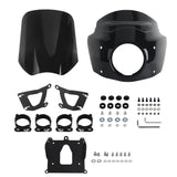 Harley Softail M8 Fat Bob 114 FXFB FXFBS Headlight Fairing w/Baja Designs LP6 Pro LED Auxiliary Light Bracket Mount Kit 2018-2025 - pazoma