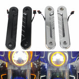 LED Billet Flush Fork Turn Signals Side Light W/ DRL Fit For Harley Touring Street Glide Electra Glide Road King Trike '14-'24