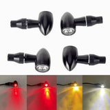 Mini Bullet 3 in 1 Rear LED Turn Signal Indicators w/Brake Tail Light 2 in 1 Front Blinker w/DRL For Harley Chopper Bobber Cafe Race