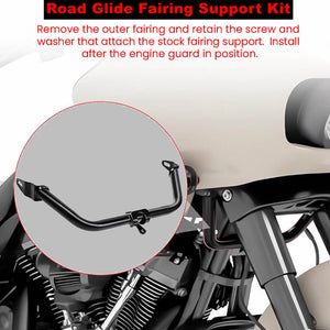 Road Glide Fairing Support Kit Bar Bracket For Harley Touring Road Glide Special Ultra Limited FLTRX FLTRK FLTRXS FLTRU FLTRUSE FLTRXST 2015-2024 - pazoma