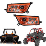 2014-2020 Polaris RZR 1000 XP Turbo RZR 900 General Conversion LED Headlights Kit Replacement Headlamp - pazoma