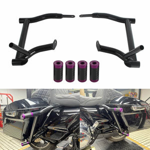 Saddlebag Tip-Over Bar Set Saddle Bag Guards Crash Bars For Harley Touring Street Glide Road Glide Road King ElectraUltra FLHT FLHX 09-2024 - pazoma