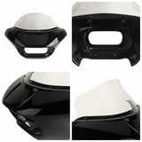 Harley Softail M8 Fat Bob FXFB 114 FXFBS Club Style Headlight Shark Fairing Front Mask Kit w/9 in. Flare Windshield 2018-2024 - pazoma