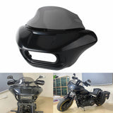 Shark Club Style Headlight Fairing Front Mask with 9" Windshield For Harley Softail M8 Fat Bob FXFB 114 FXFBS 2018-2024 - pazoma