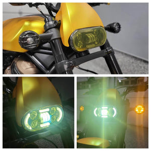 Harley Sportster S 1250 RH1250S Black LED Headlight Projector Headlamp Head Lamp Kit With Turn Signal & Daylight Running Light DRL 2021-2024 - pazoma