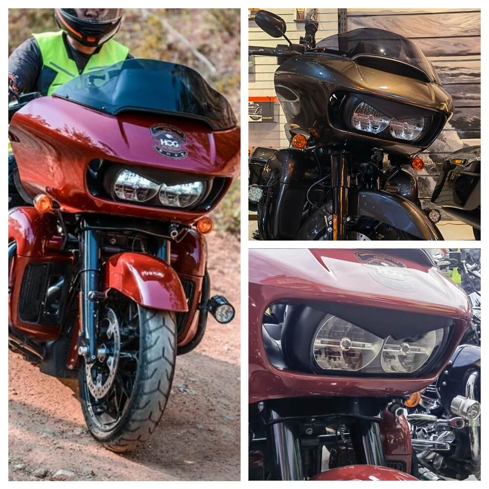 Garniture de phare de moto pour Harley Road Glide Special Cvo Fltrx  2015-2023 Phare Sourcils Paupière Couvercle Upper Tip Cover Visor Accent