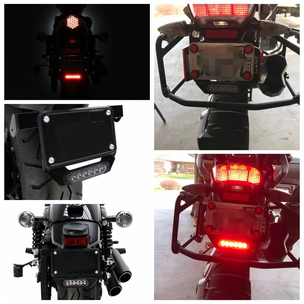 Universal Motorrad B6 Lizenz Platte Hilfs LED Rücklicht Burst