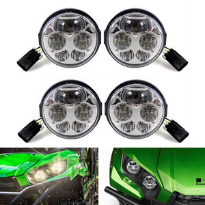 UTV ATV TX750-075 LED Headlight For Kawasaki Teryx Teryx4 Brute Force Mule KVF750 KRF800 KRT750 KRF750 KAF400 KAF700 KAF820 KAF950 KAF620 09-20 - pazoma