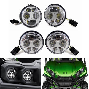 Kawasaki Teryx Teryx4 Mule 4010 4000 Trans4x4 Diesel Brute Force 700 750 800 820 950 LED Front Headlights Assembly Left Right Headlamp TX750-075 - pazoma