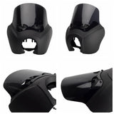 T-Sport fairings Black Smoke Eye Shape Vented Windshield Replacement Windscreen 12 in For Harley - pazoma