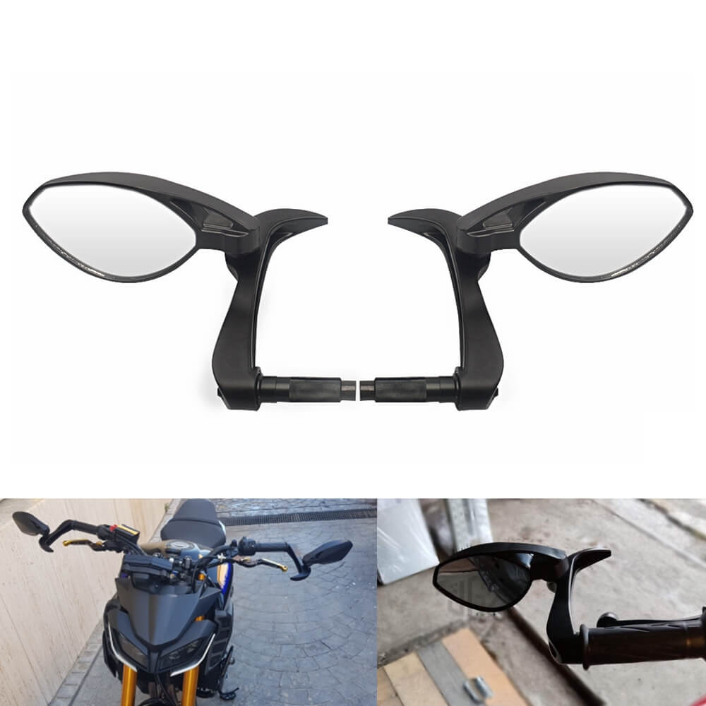 Motorcycle Universal 3 in 1 Folding Bar End Mirrors with Lever