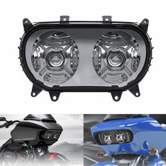 LED Headlight Dual HI/LO Beam Projector Head Lamp w/ DRL For