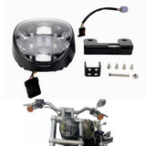 Harley Softail Breakout FXSB 2013-2017 to M8 FXBR LED Headlight Projector Headlamp W/ Conversion Mount Extension Bracket Kit DRL