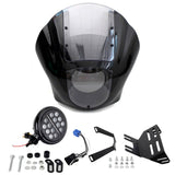 Harley Softail M8 Low Rider S FXLRS Quarter Fairing Windshield w/ LED Headlight Headlamp Relocation Block Mounting kit 2020-2023 - pazoma