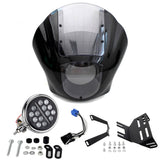 Harley Softail M8 Low Rider S FXLRS Quarter Fairing Windshield w/ LED Headlight Headlamp Relocation Block Mounting kit 2020-2023 - pazoma