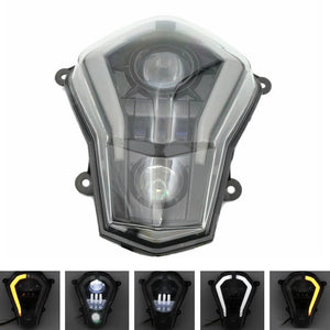 LED Headlight Assembly With Angel Eyes DRL Turn Signal Light Replace Headlamp For KTM Duke 390 / 250 / 200 / 125 2011-2016 - pazoma