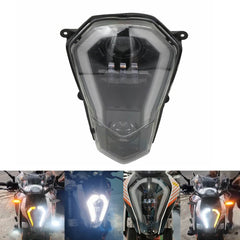 LED Headlight Assembly With Angel Eyes DRL Turn Signal Light