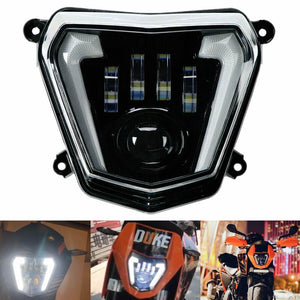 LED Headlight Assembly Headlamp With Day Running Light Angel Eyes DRL For KTM Duke 690 690R 2012-2019 - pazoma