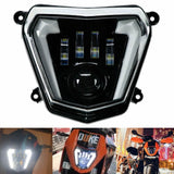 LED Headlight Assembly Headlamp With Day Running Light Angel Eyes DRL For KTM Duke 690 690R 2012-2019