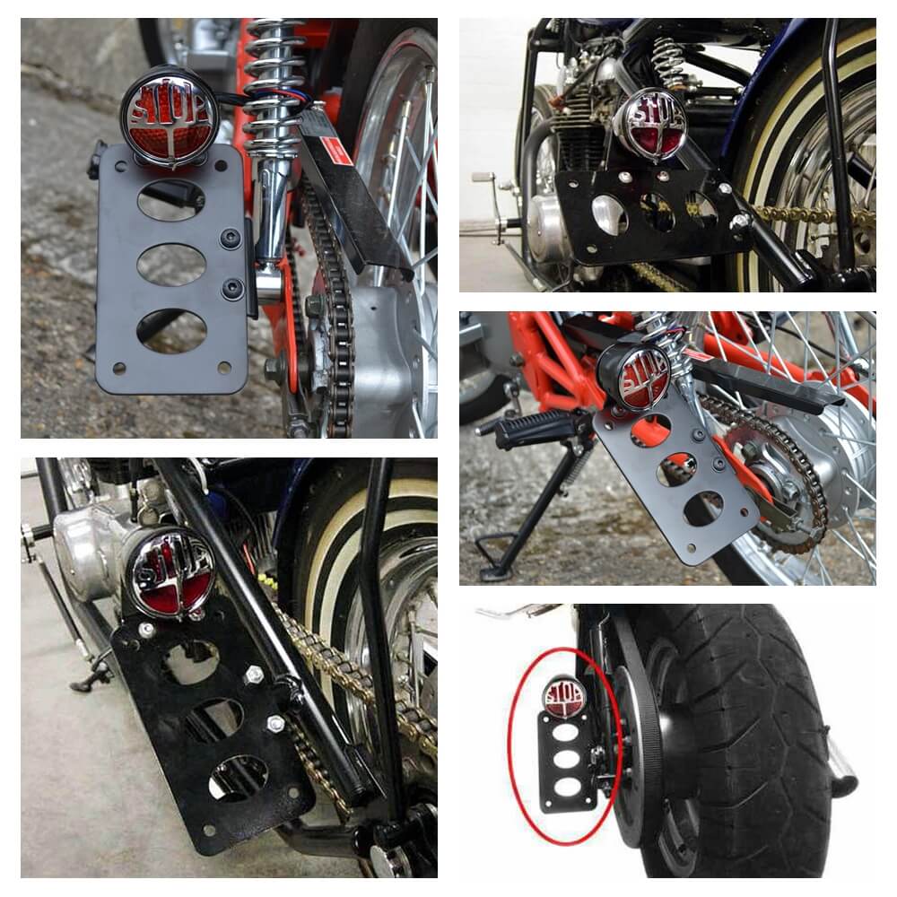 Rear tire License plate Holder Balck or Chrome for Motorcycle Harley  Choppers Bobbers