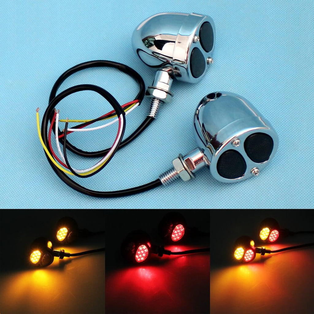 Motorcycle Mini Bullet 3 in 1 LED Turn Signals w/ Brake Tail Light Bli –  pazoma