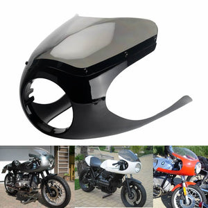 UNI Half Fairing style Windshield Headlight Fairing Cowl Smoke Screen Mask for Ducati Moto Guzzi BMW Cafe Racer Bobber Scrambler Retro Cruiser - pazoma